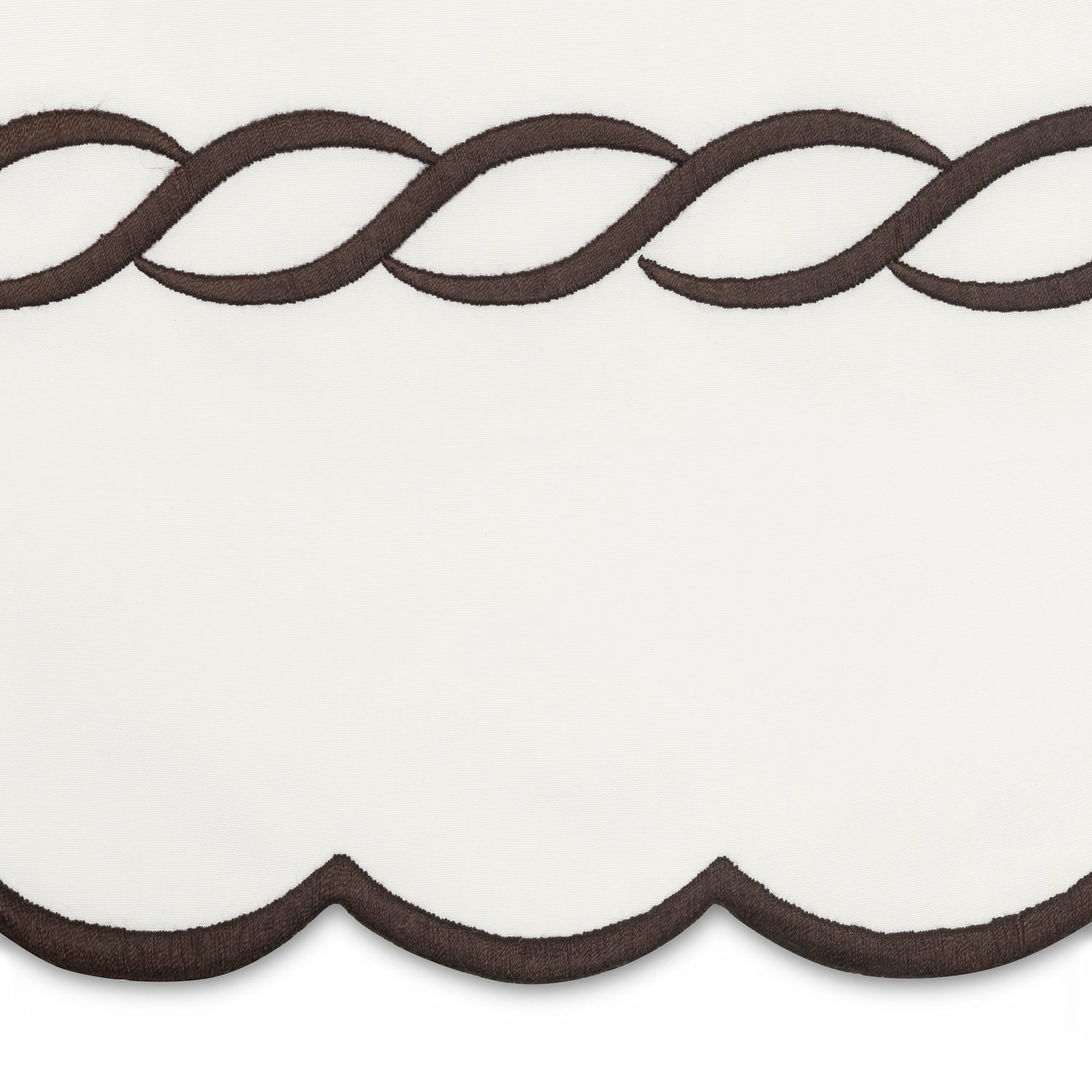 Matouk Classic Chain Scallop Bedding Mocha Fine Linens