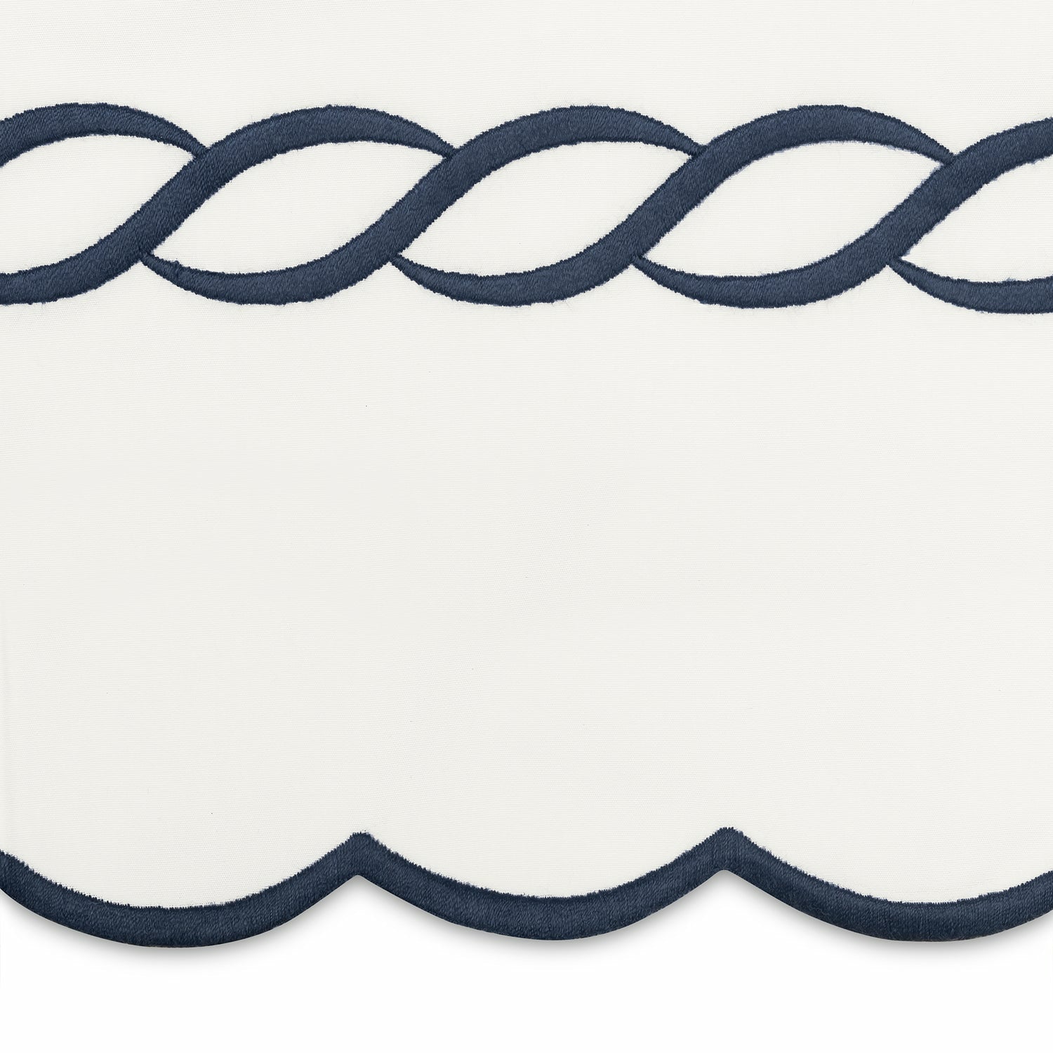 Matouk Classic Chain Scallop Bedding Navy Fine Linens