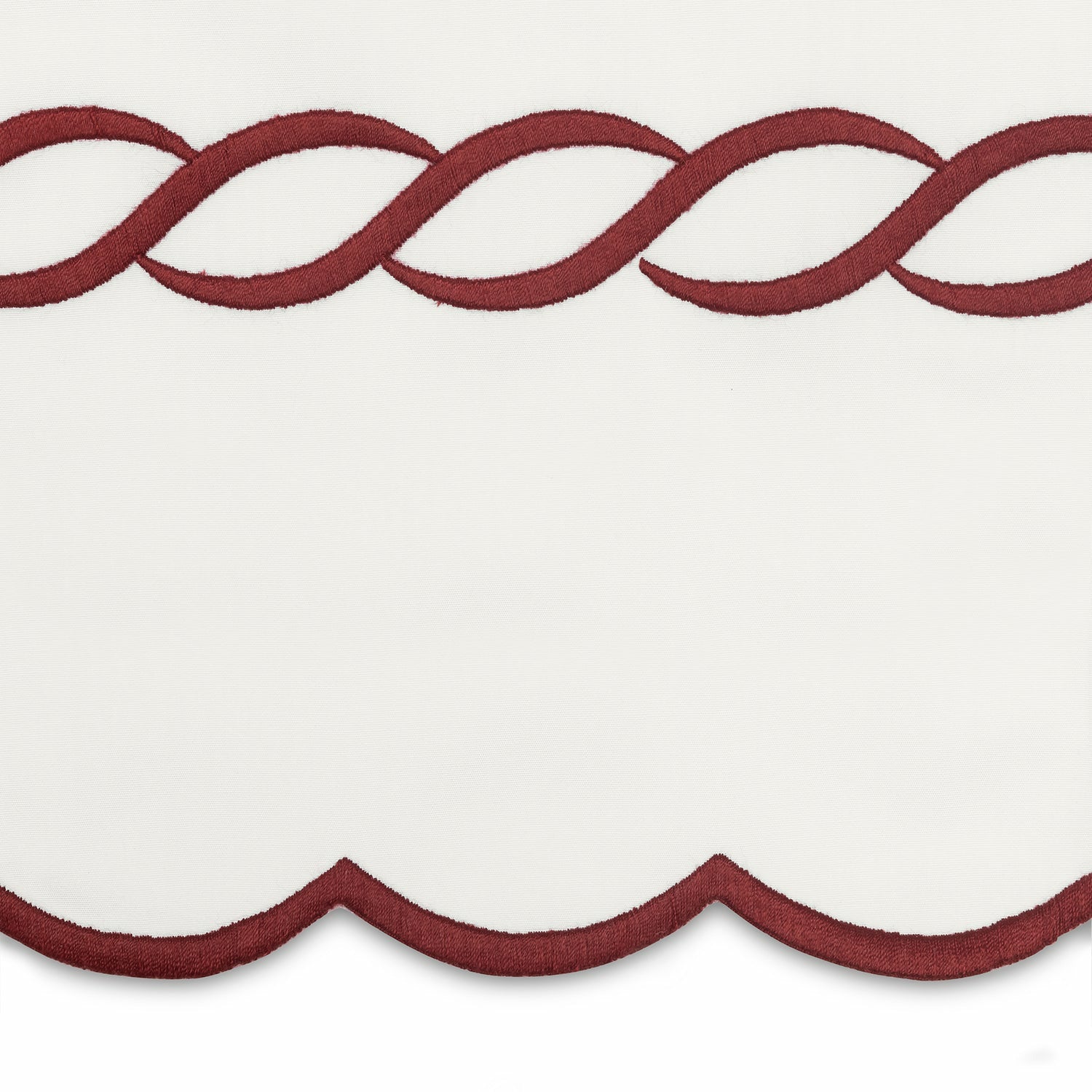 Matouk Classic Chain Scallop Bedding Red Fine Linens