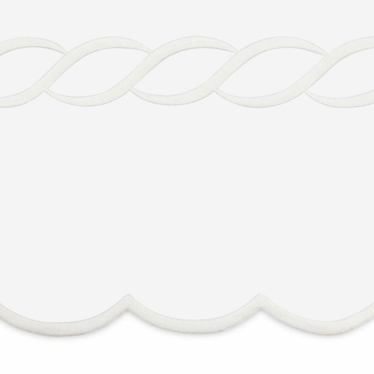 Matouk Classic Chain Scallop Bedding White Swatch Fine Linens