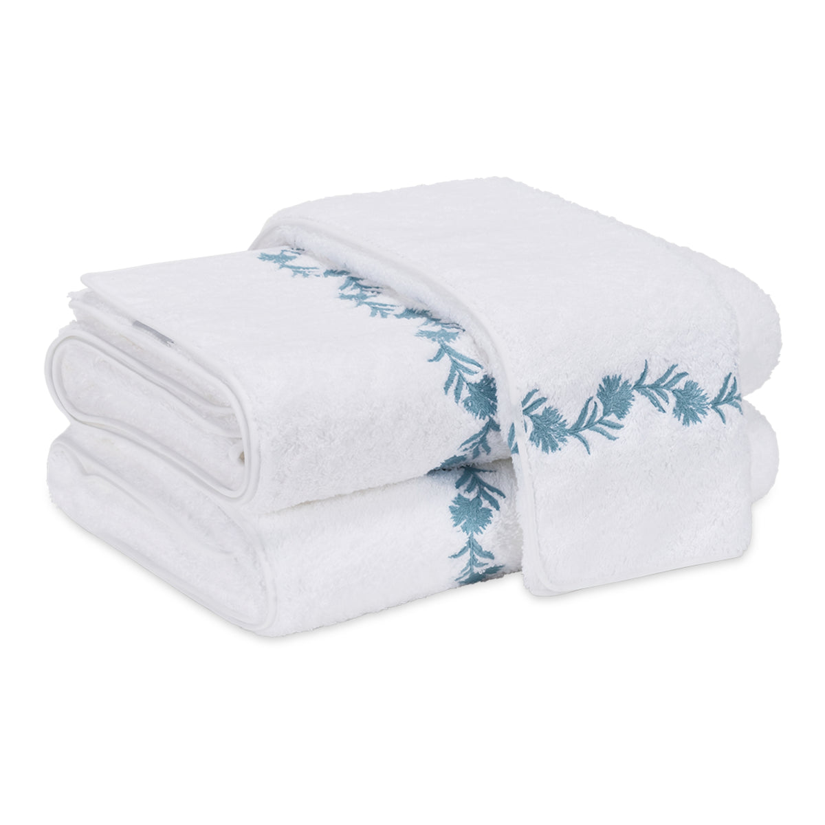 Matouk Daphne Bath Towels Aqua Fine Linen