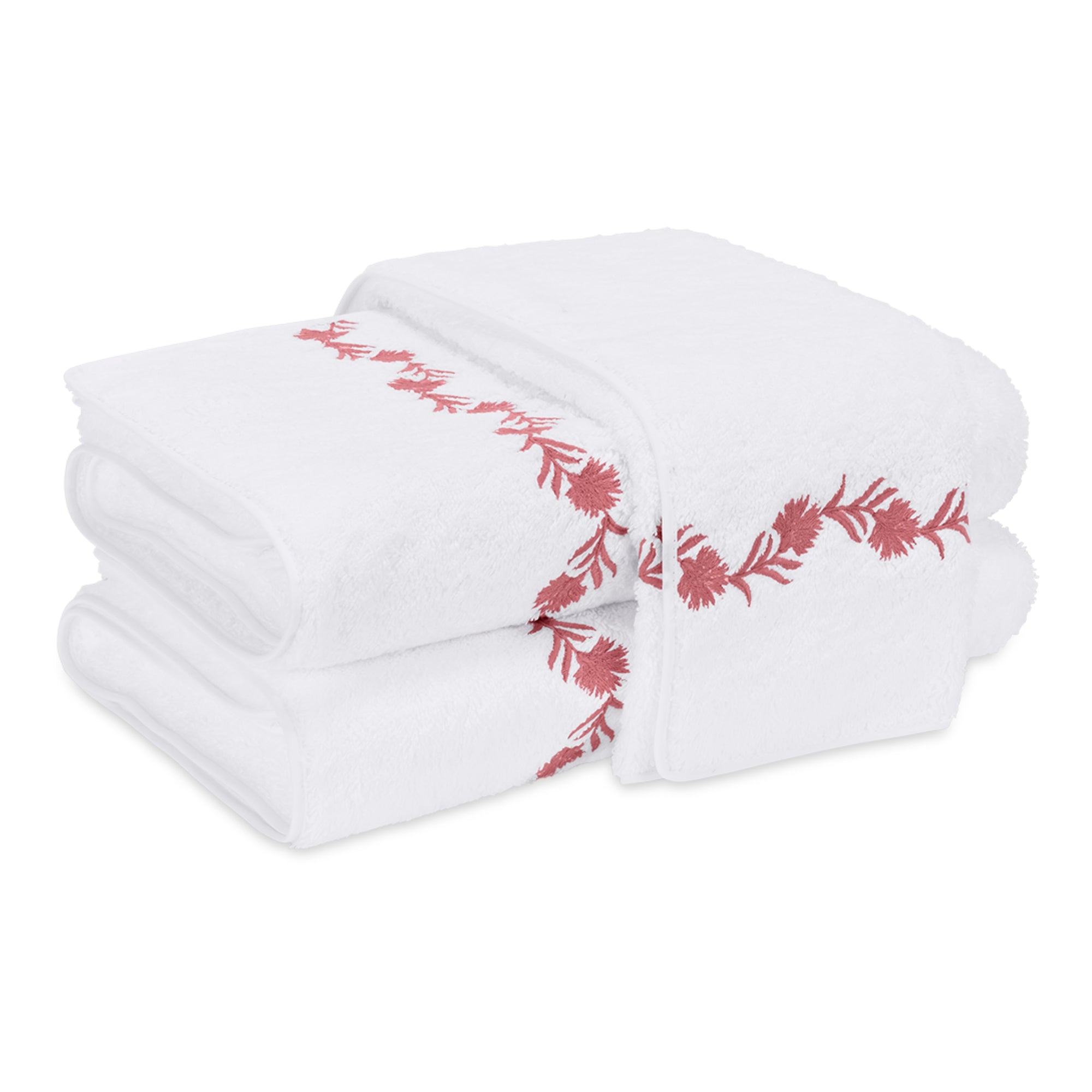 Matouk Daphne Bath Towels Pink Coral Fine Linen