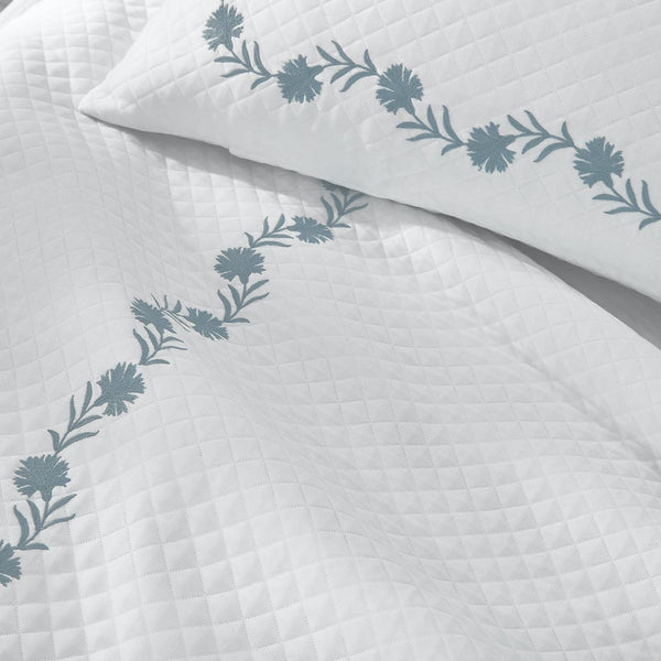 Matouk Daphne Matelasse Bedding - Hazy Blue - Luxury Bedding Online ...