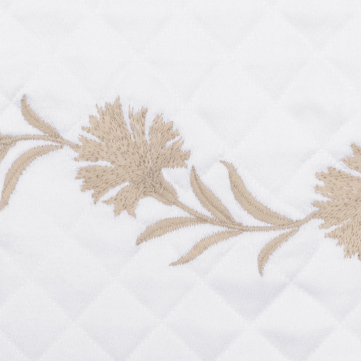 A side view of Matouk Daphne Matelasse Bedding
