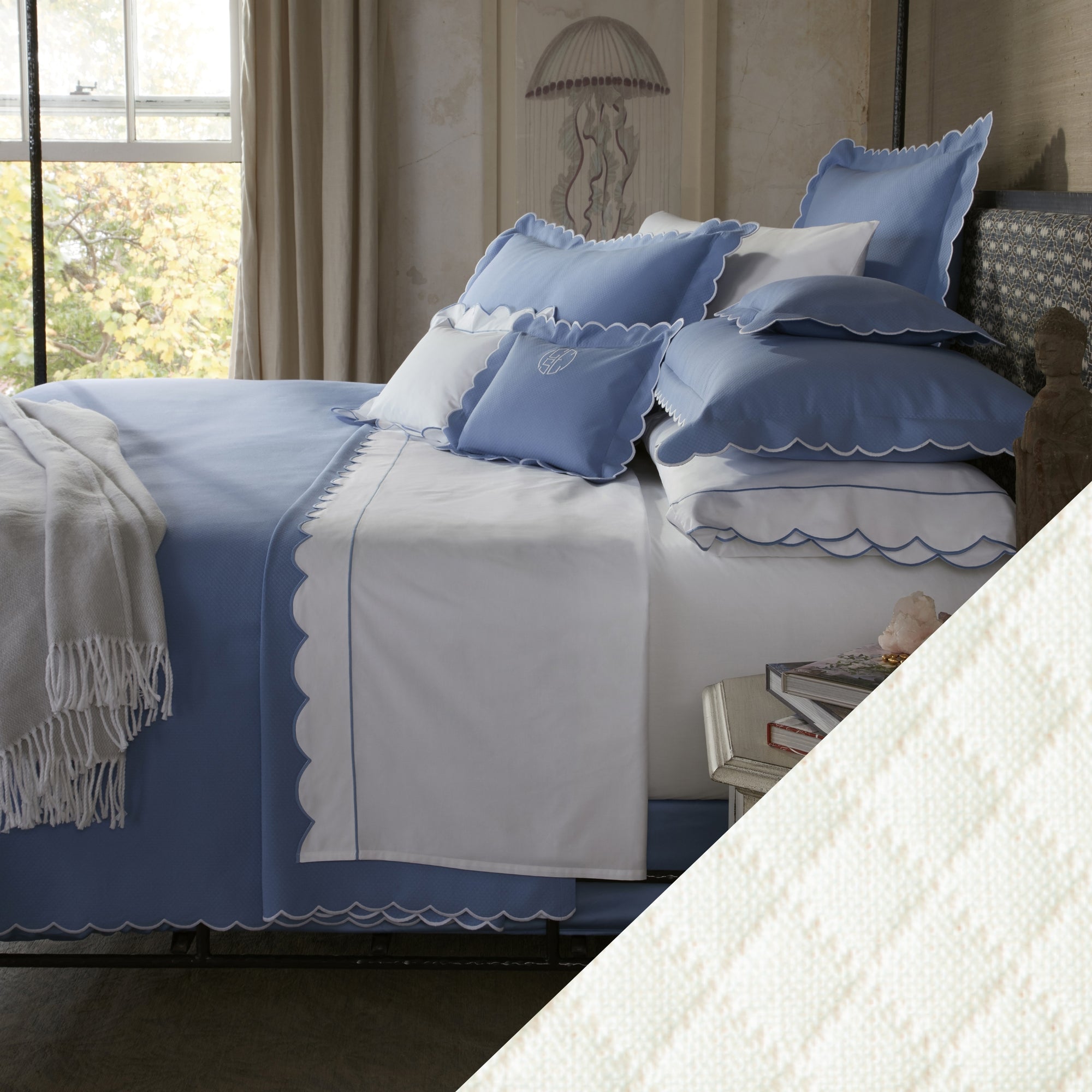 Matouk Diamond Pique Bedding Main Bone Fine Linens