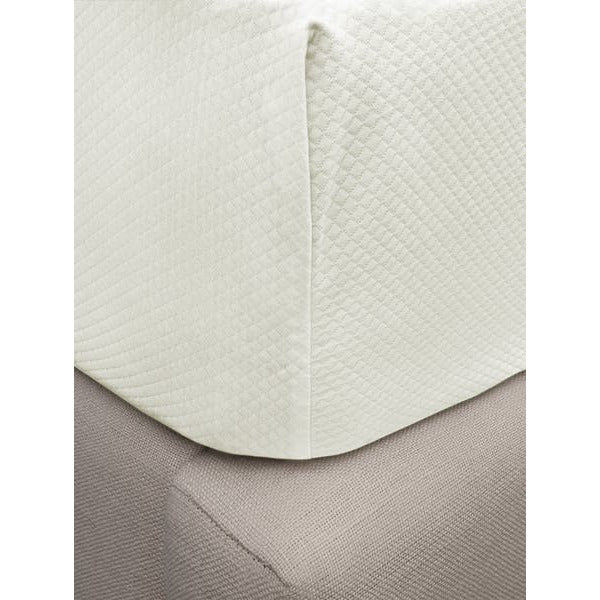 Matouk Diamond Pique Bedding Box Spring Cover Ivory Fine Linens