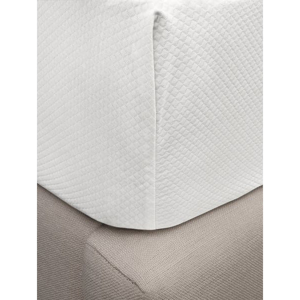 Matouk Diamond Pique Bedding Box Spring Cover White Fine Linens