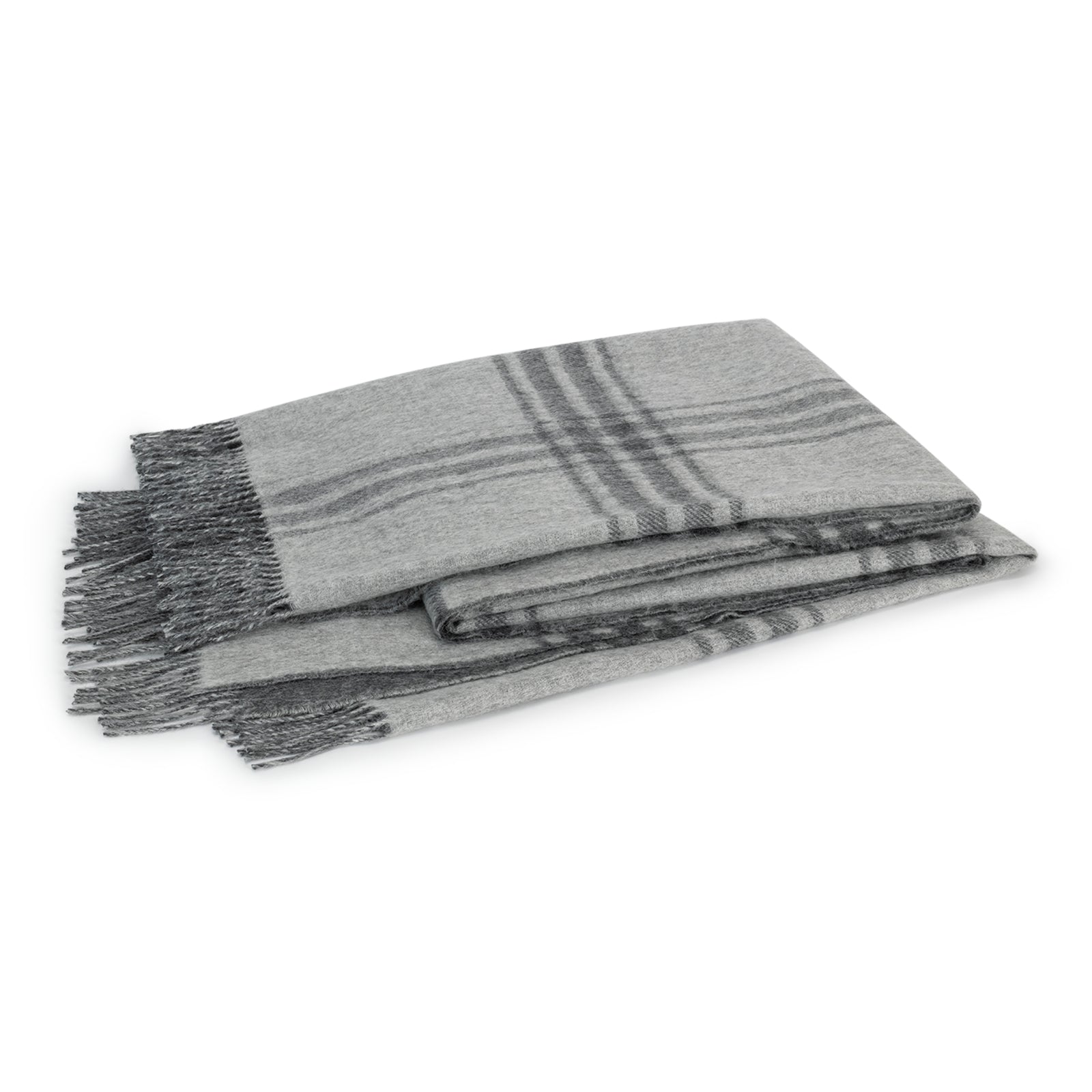 Matouk Diego Throws Main Charcoal Fine Linens