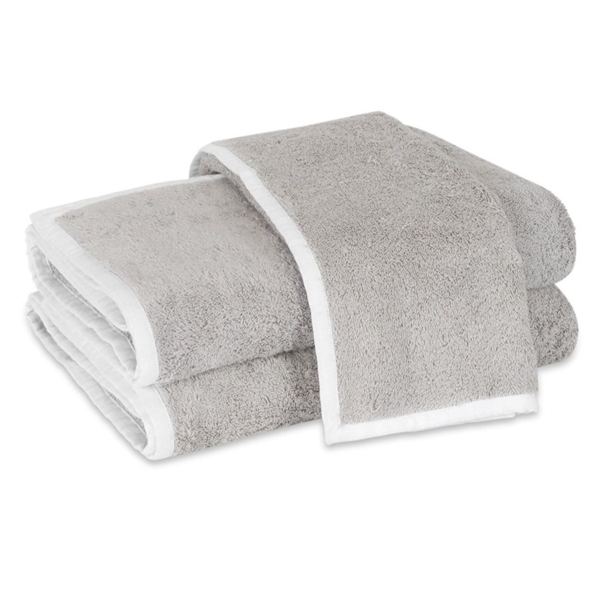 Matouk Enzo Bath Towels Pearl/White Fine Linens