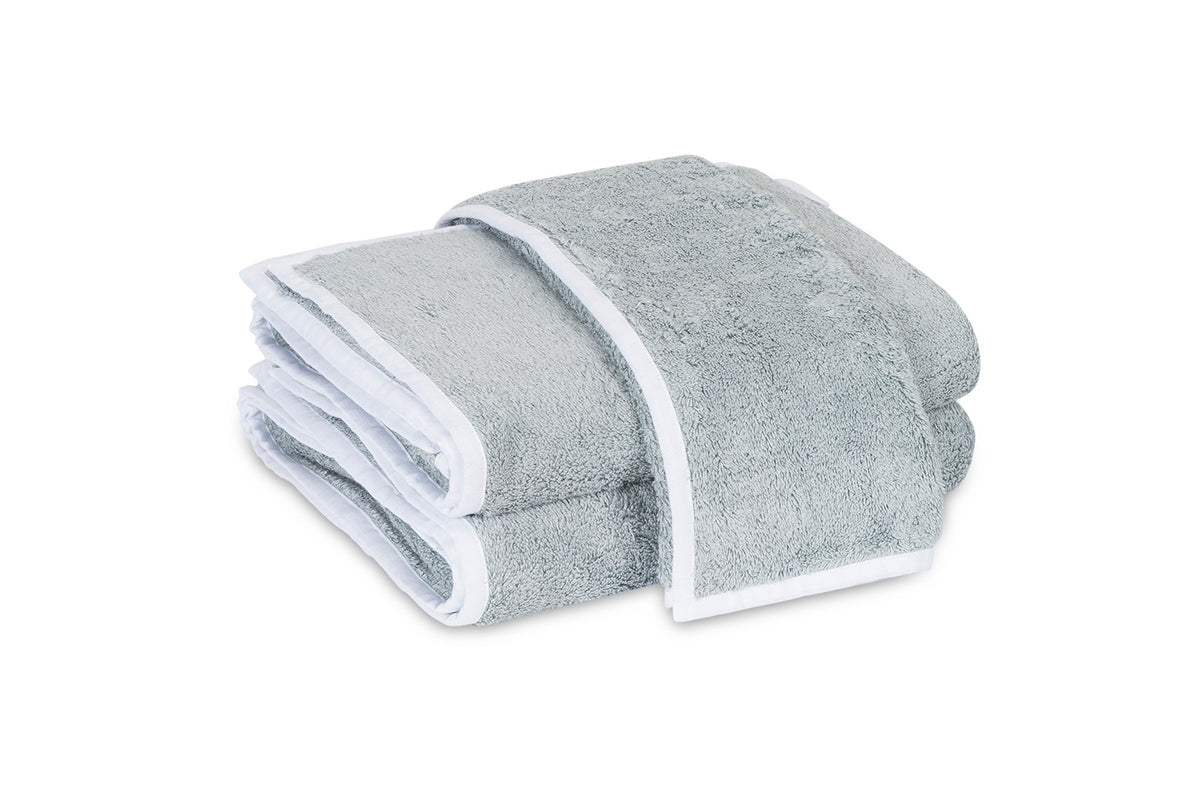 Matouk Enzo Bath Towels Pool/White Fine Linens