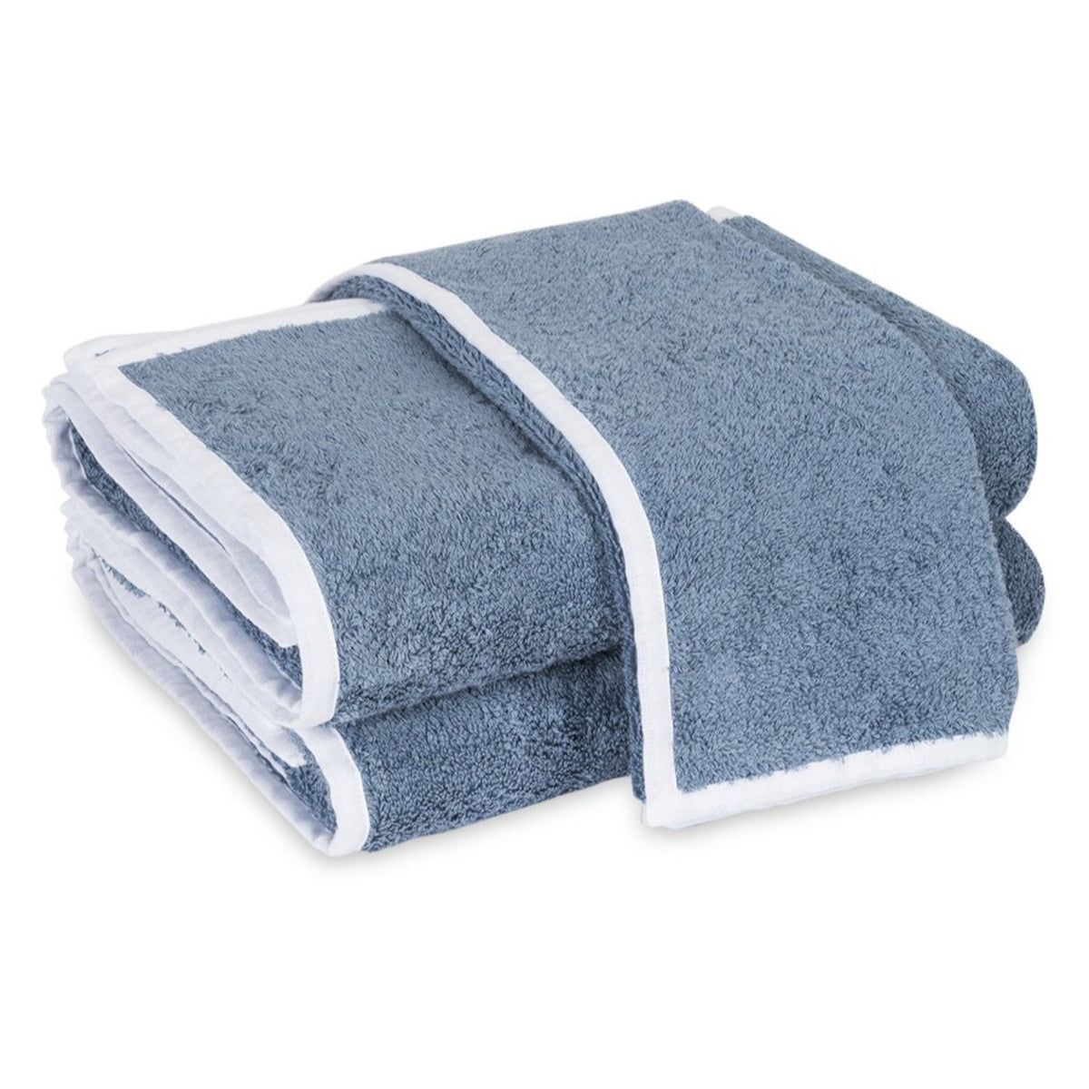 Matouk Enzo Bath Towels Sea/White Fine Linens