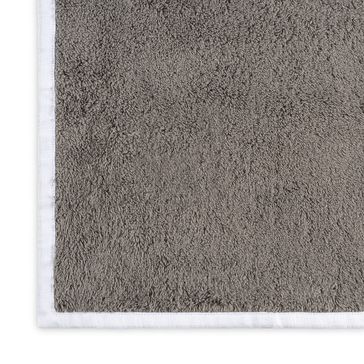Matouk Enzo Bath Towels Swatch Smoke Gray/White Fine Linens