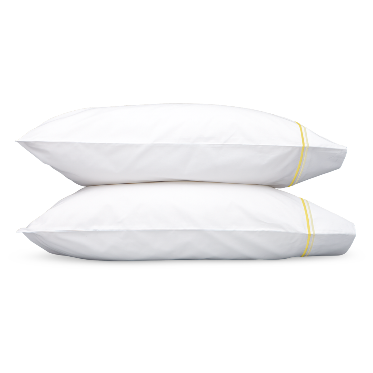Pair of Pillowcases in Lemon Color Matouk Essex Bedding Collection