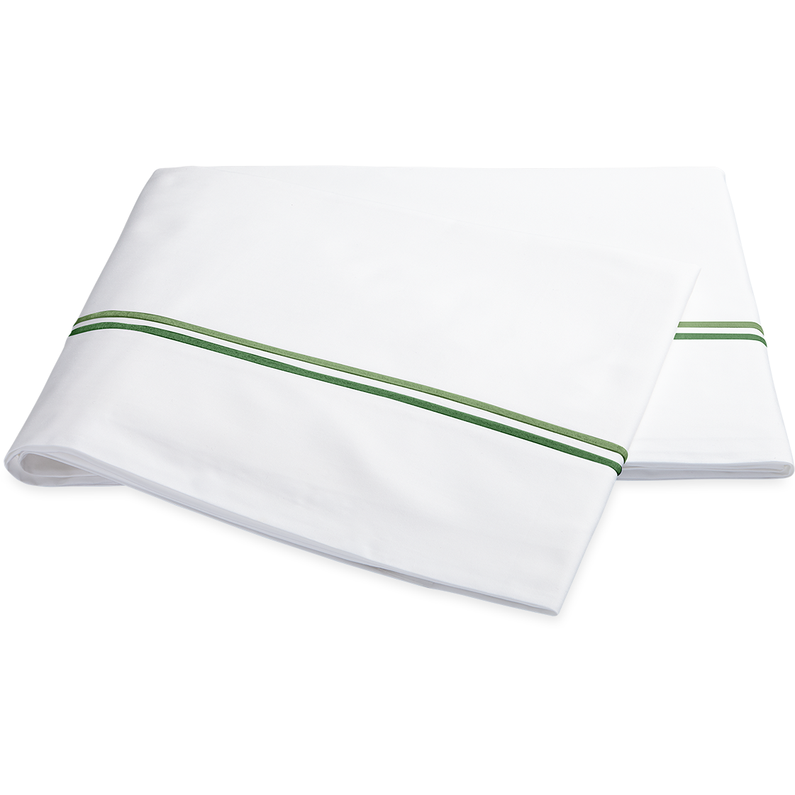 Matouk Essex Sheet Set Flat Sheet Green Fine Linens
