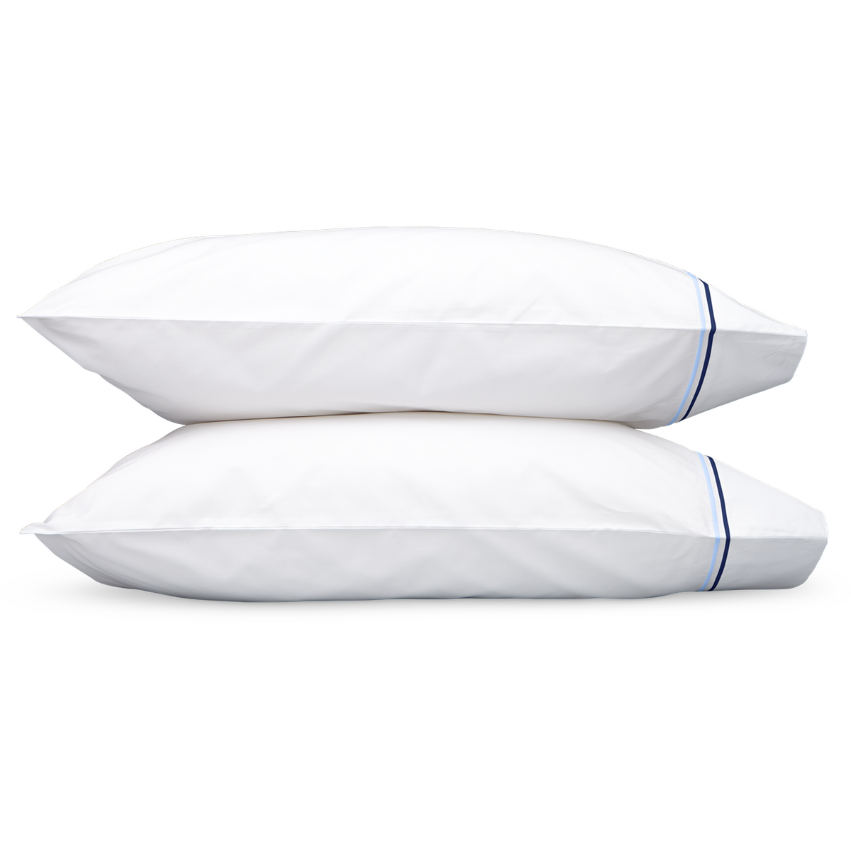 Matouk Essex High End Bed Pair of Two Pillowcases - Navy