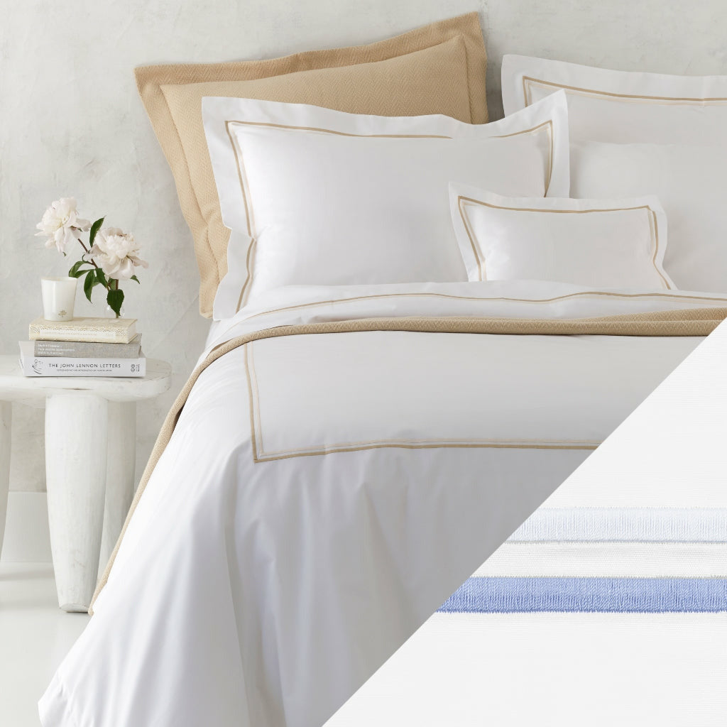 Matouk Essex High End Bed Sheet Sets Azure Fine Linens