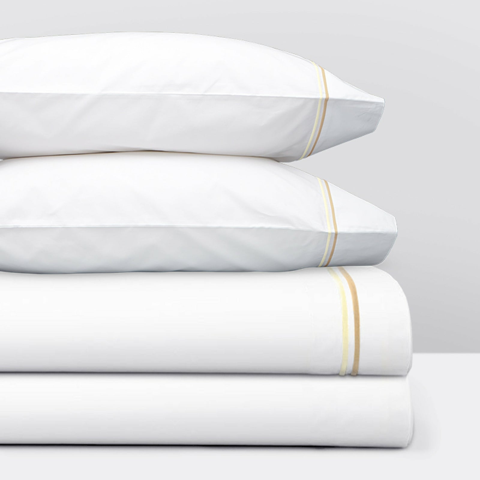 Matouk Essex Sheet Set Main Champagne Fine Linens