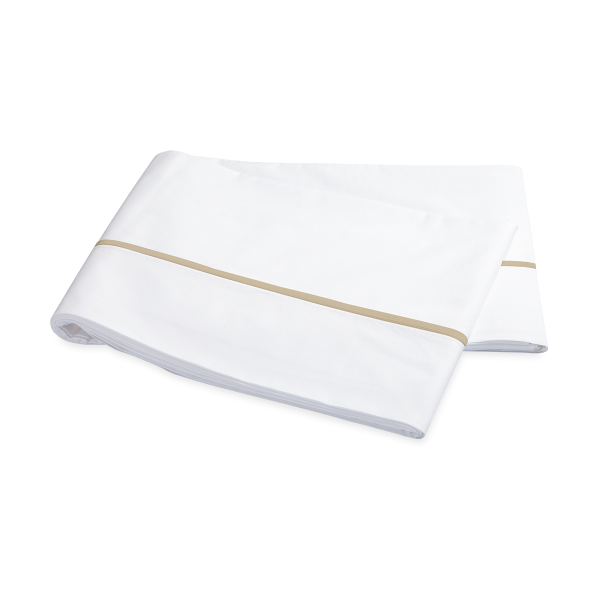 Flat Sheets of Matouk Gatsby Bedding Champagne Color