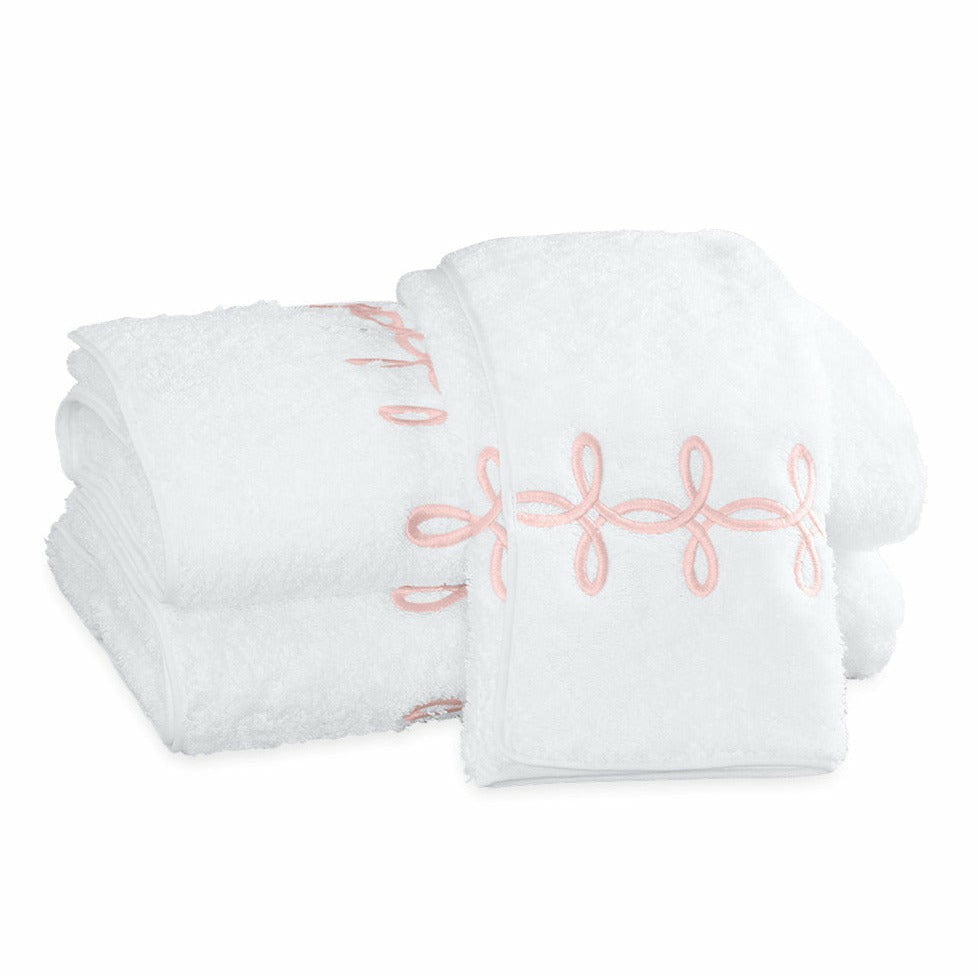 Matouk Gordian Knot Bath Towels Blush Fine Linens
