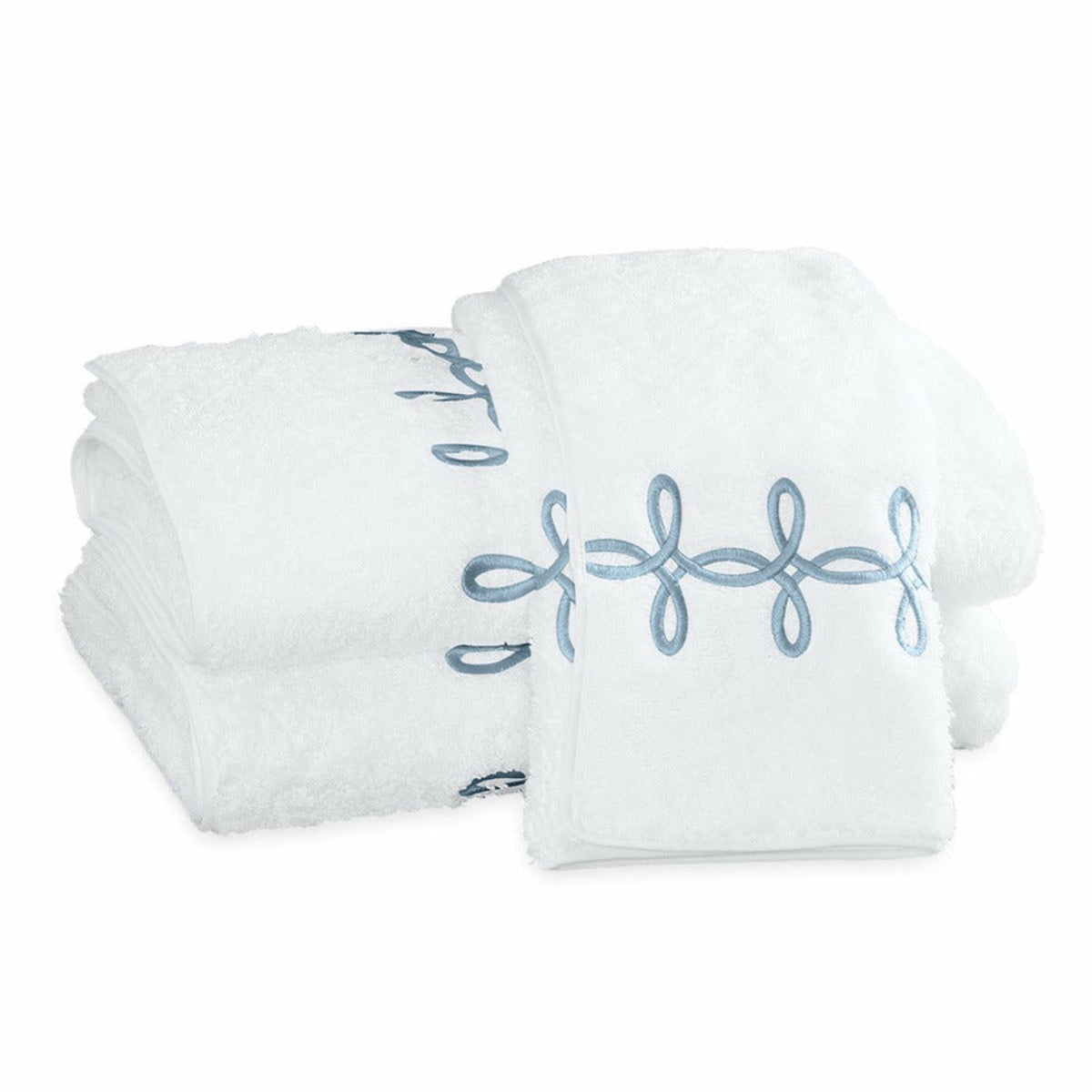 Matouk Gordian Knot Bath Towels Hazy Blue Fine Linens