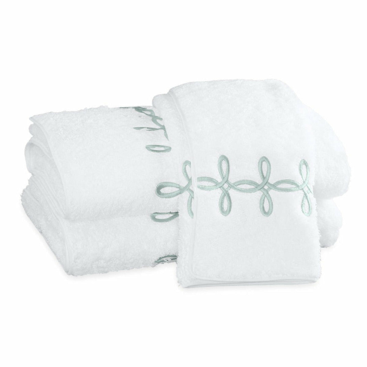 Matouk Gordian Knot Bath Towels Jade Fine Linens