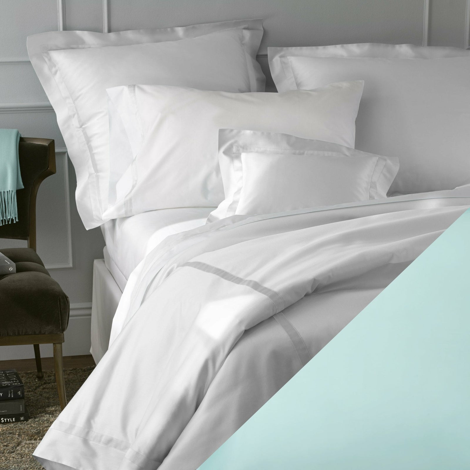 Matouk Nocturne Bedding Collection Lagoon Fine Linens