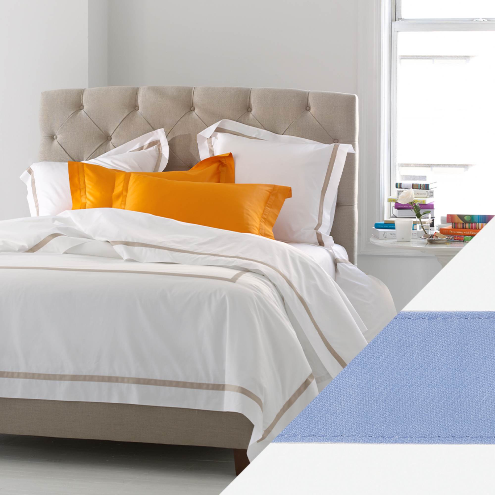 Matouk Lowell Bedding Collection Azure Main Fine Linens