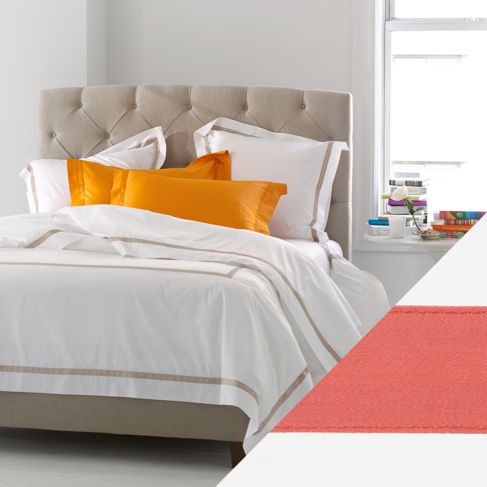 Matouk Lowell Bedding Collection Coral Main Fine Linens