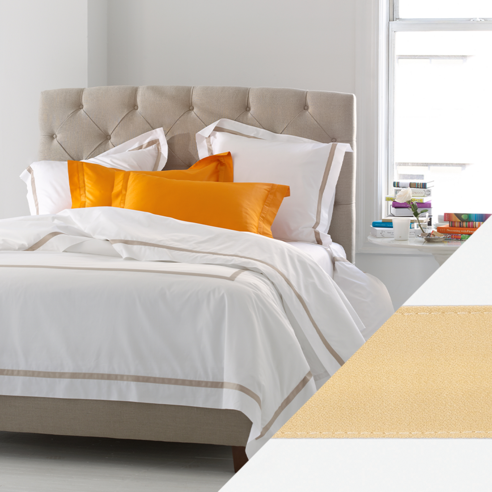 Matouk Lowell Bedding Collection Honey Main Fine Linens