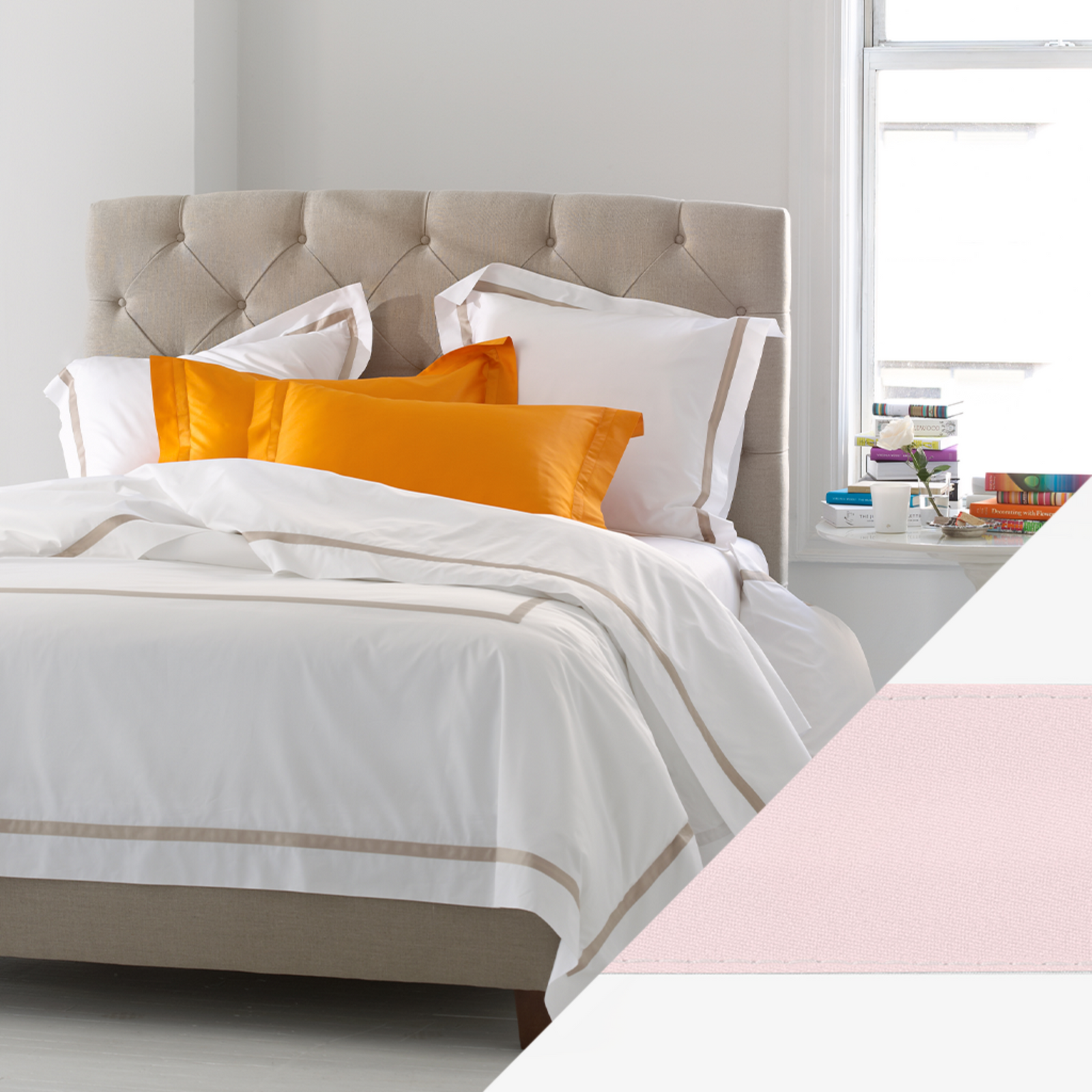 Matouk Lowell Bedding Collection Pink Main Fine Linens