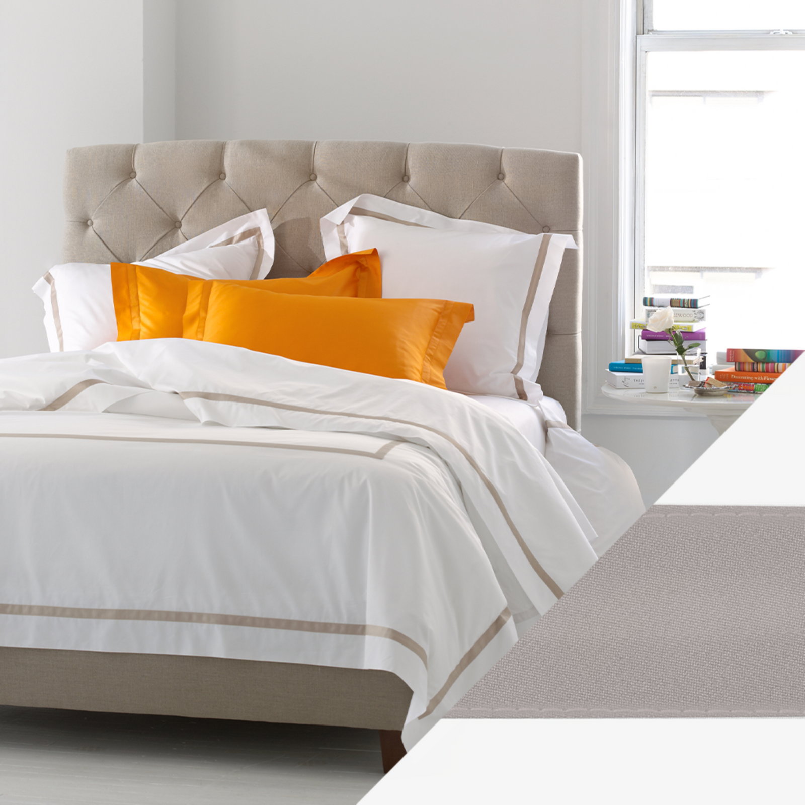 Matouk Lowell Bedding Collection Platinum Main Fine Linens