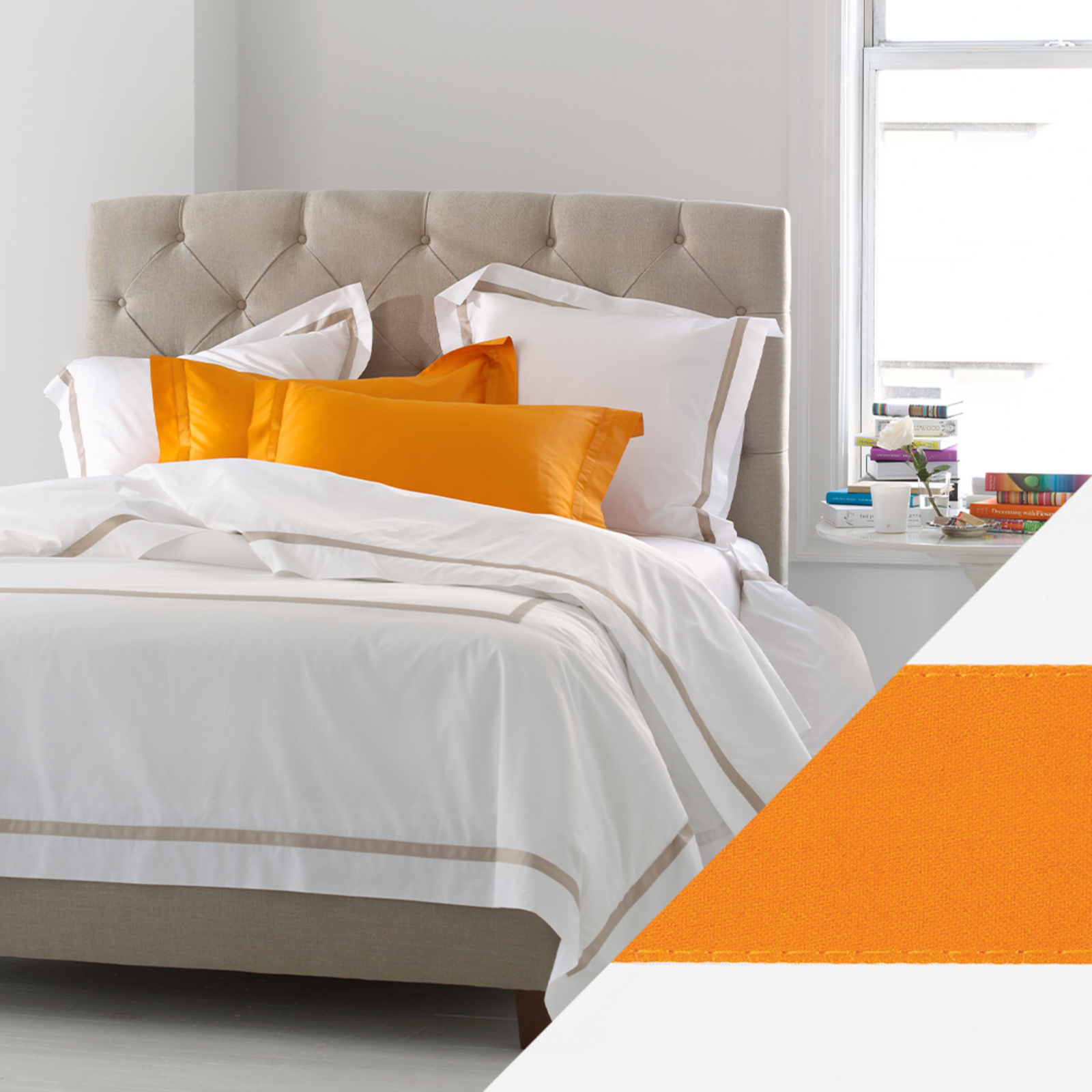 Matouk Lowell Bedding Collection Tangerine Main Fine Linens