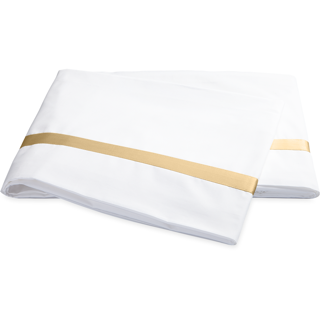 Matouk Lowell Bedding Flat Sheet Honey Fine Linens
