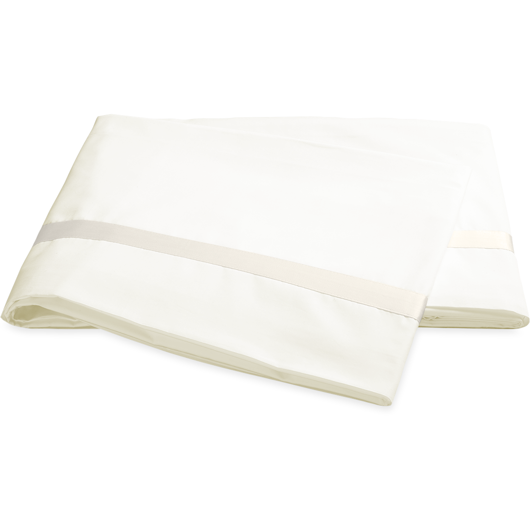 Matouk Lowell Bedding Flat Sheet Ivory/Ivory Fine Linens