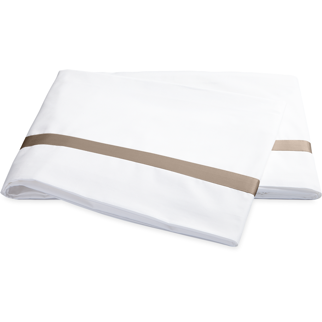 Matouk Lowell Bedding Flat Sheet Khaki Fine Linens