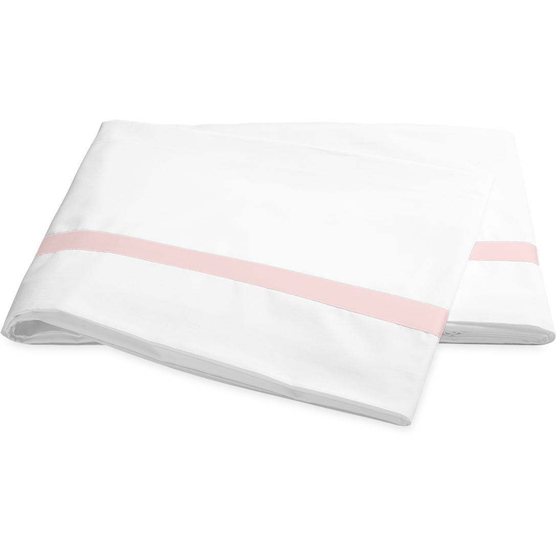 Matouk Lowell Bedding Flat Sheet Pink Fine Linens