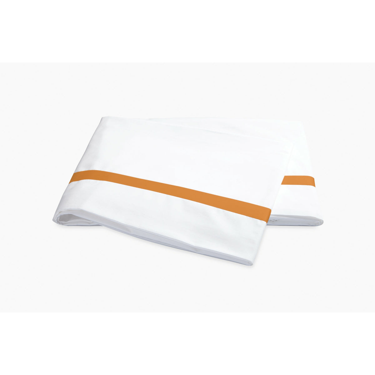 Matouk Lowell Bedding Flat Sheet Tangerine Fine Linens