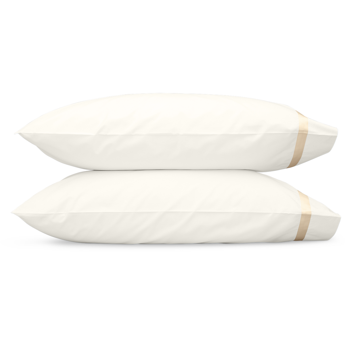 Matouk Lowell Bedding Pillowcase Ivory/Champagne Fine Linens