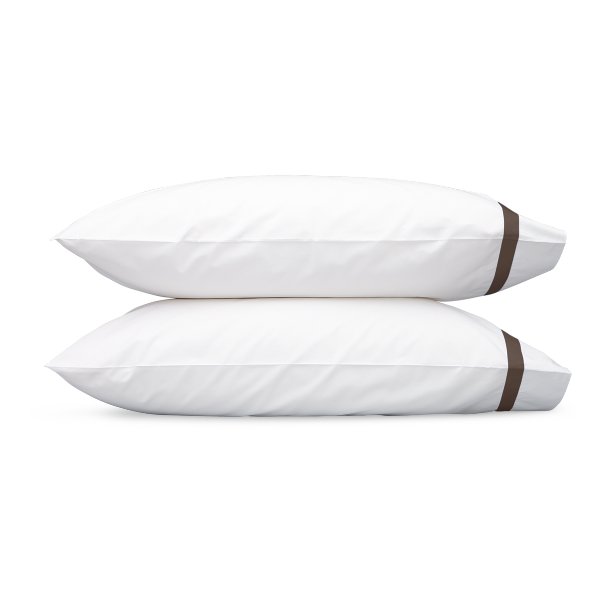 A Pair of Matouk Lowell Bedding Pillowcases in Sable Color