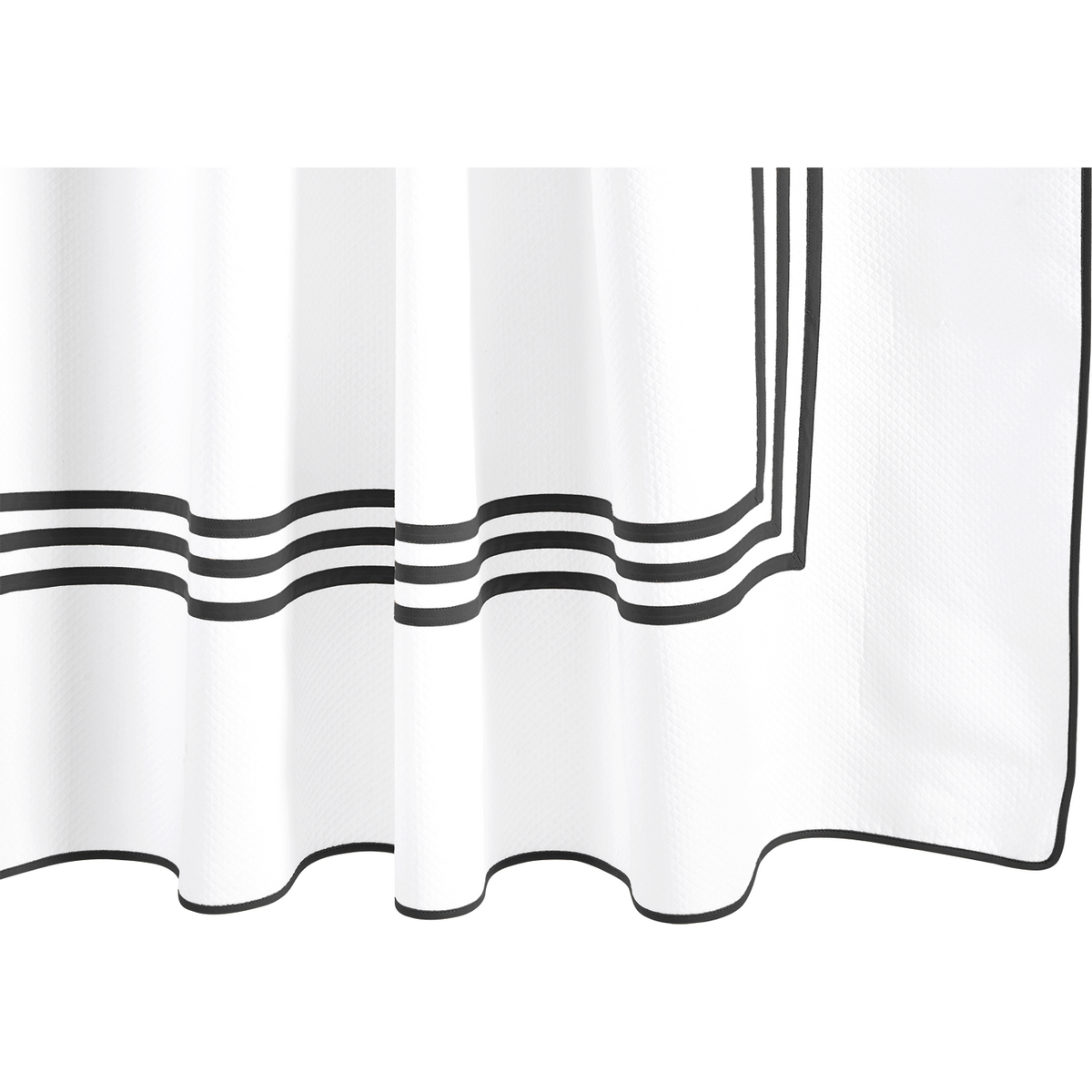 Matouk Newport Shower Curtain 2 Black Fine Linens