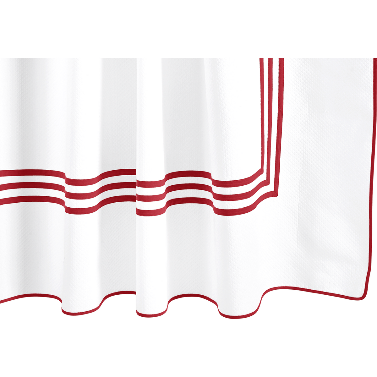 Matouk Newport Shower Curtain Red Fine Linens