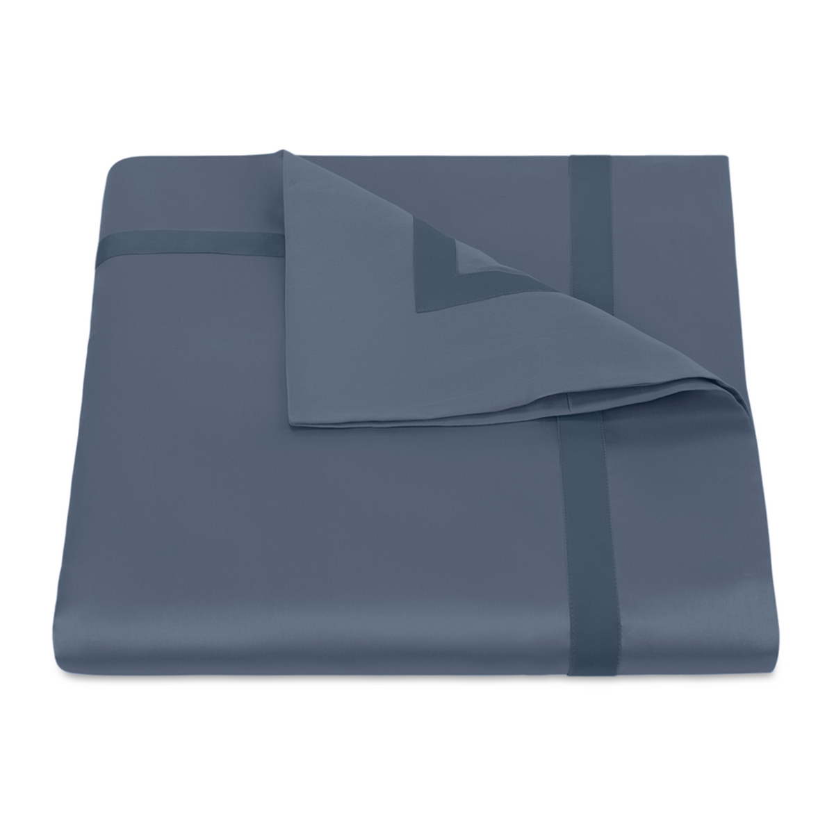 Duvet Cover of Matouk Nocturne Bedding in Steel Blue Color