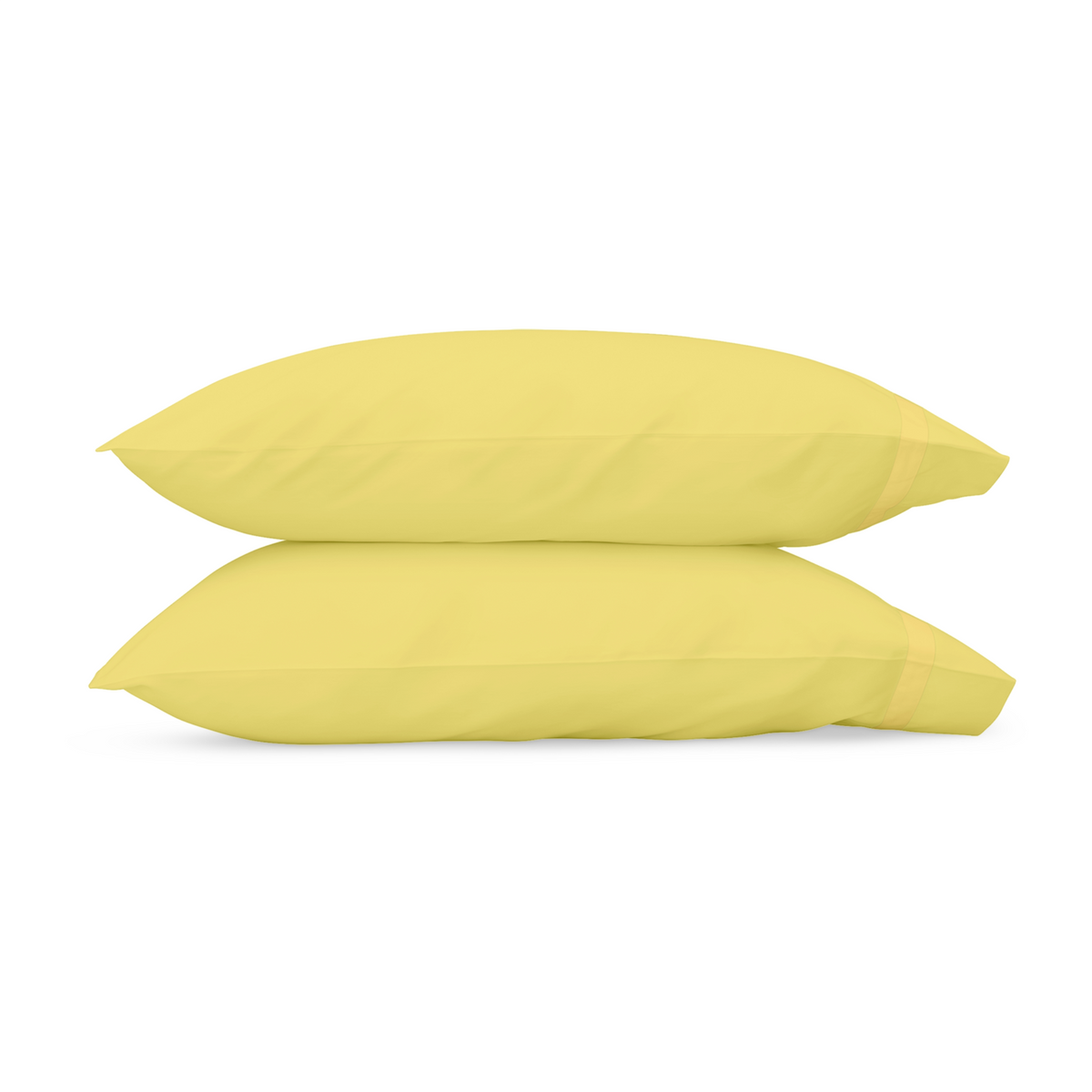Pair of Pillowcases of Matouk Nocturne Bedding in Lemon Color