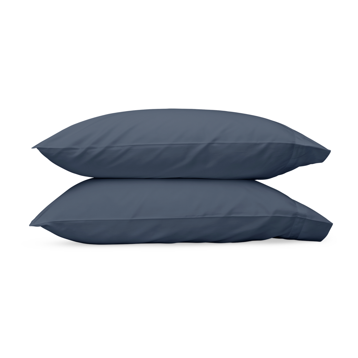 Pair of Pillowcases of Matouk Nocturne Bedding in Steel Blue Color