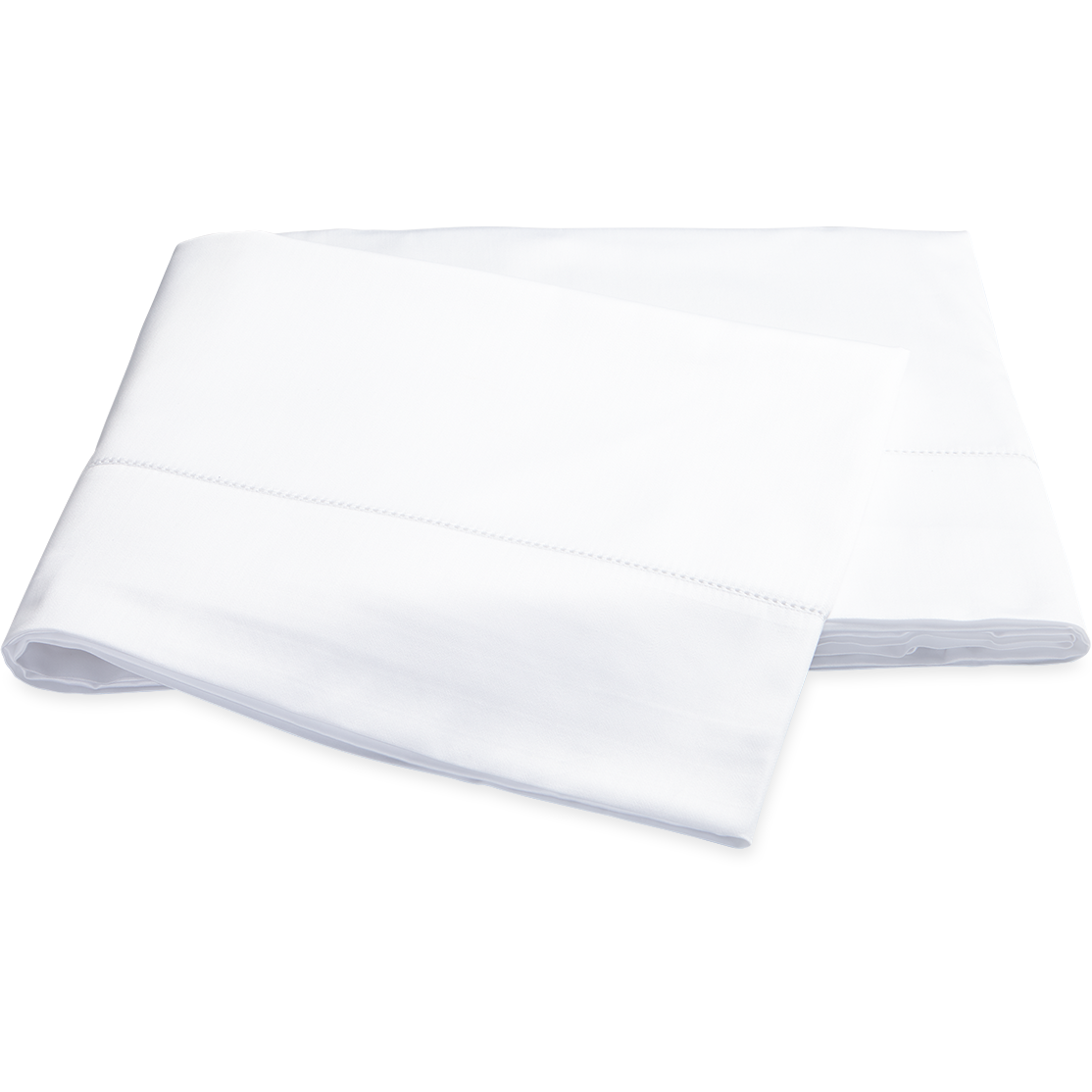 Matouk Nocturne Hemstitch Flat Sheet White. Fine Linens