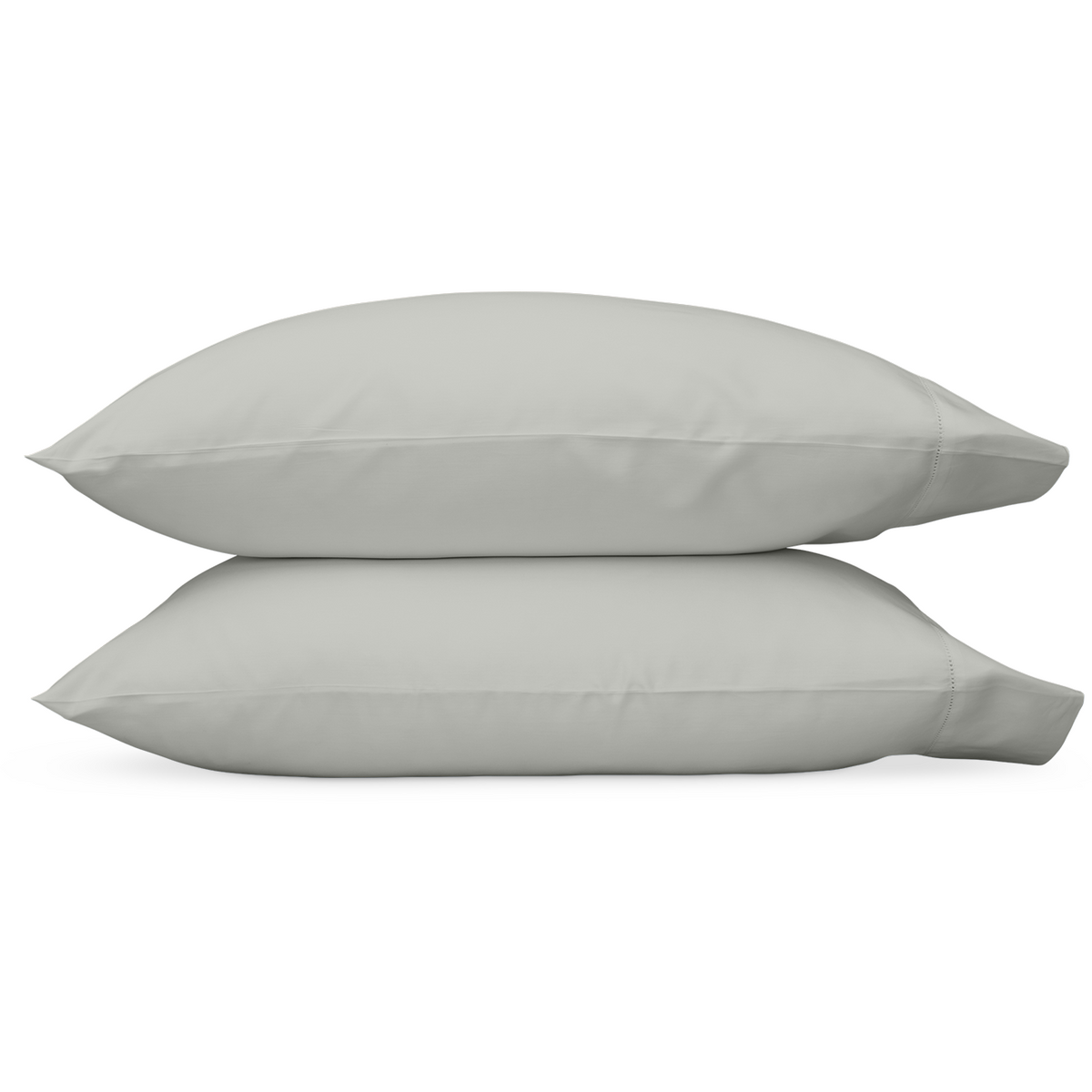 Matouk Nocturne Hemstitch Pillowcases Silver Fine Linens