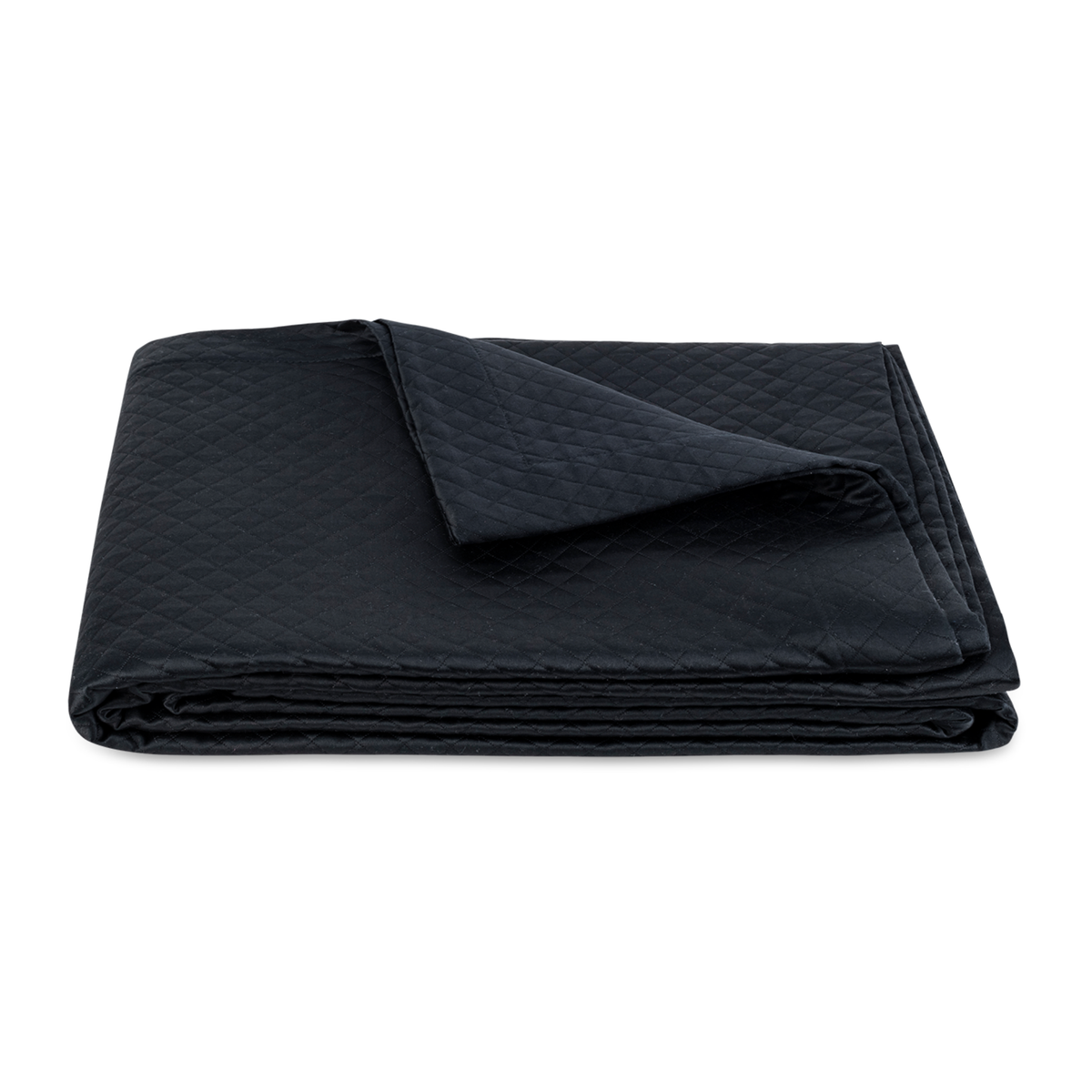 Folded Coverlet of Matouk Petra Bedding in Color Black