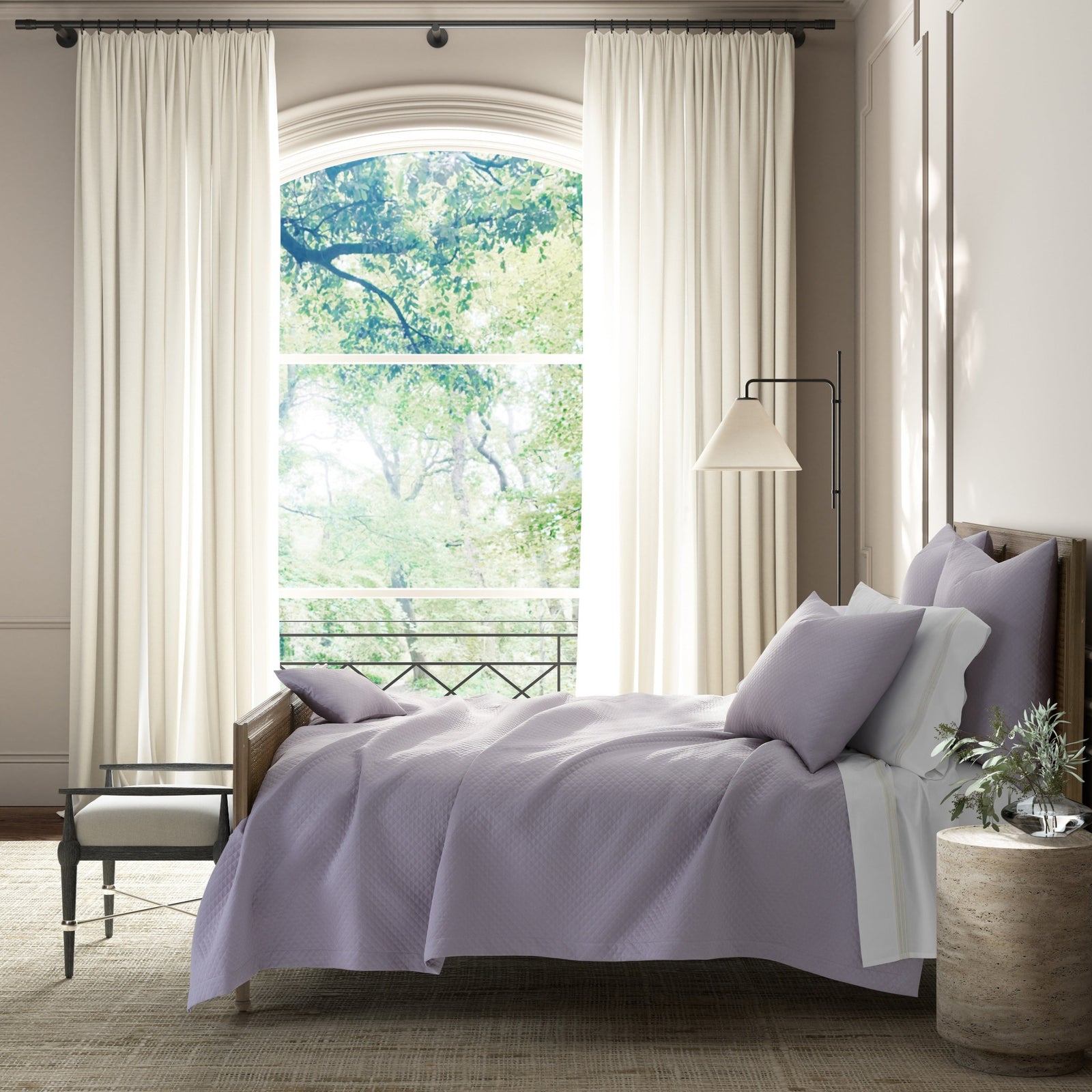 Matouk Petra Bedding Main Deep Lilac Fine Linens