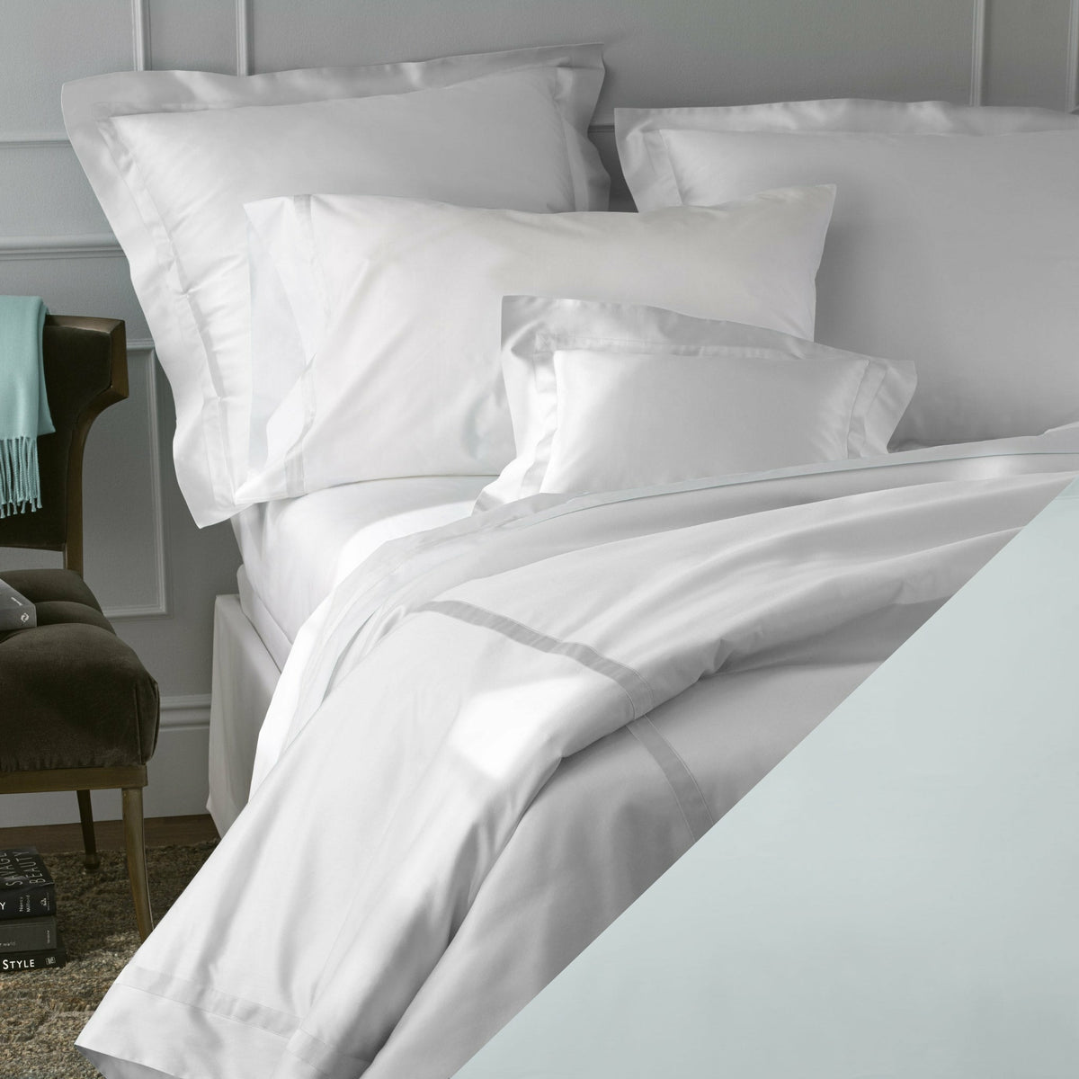 Matouk Pool Nocturne Bedding Sheets Pillowcases Shams Fine Linens