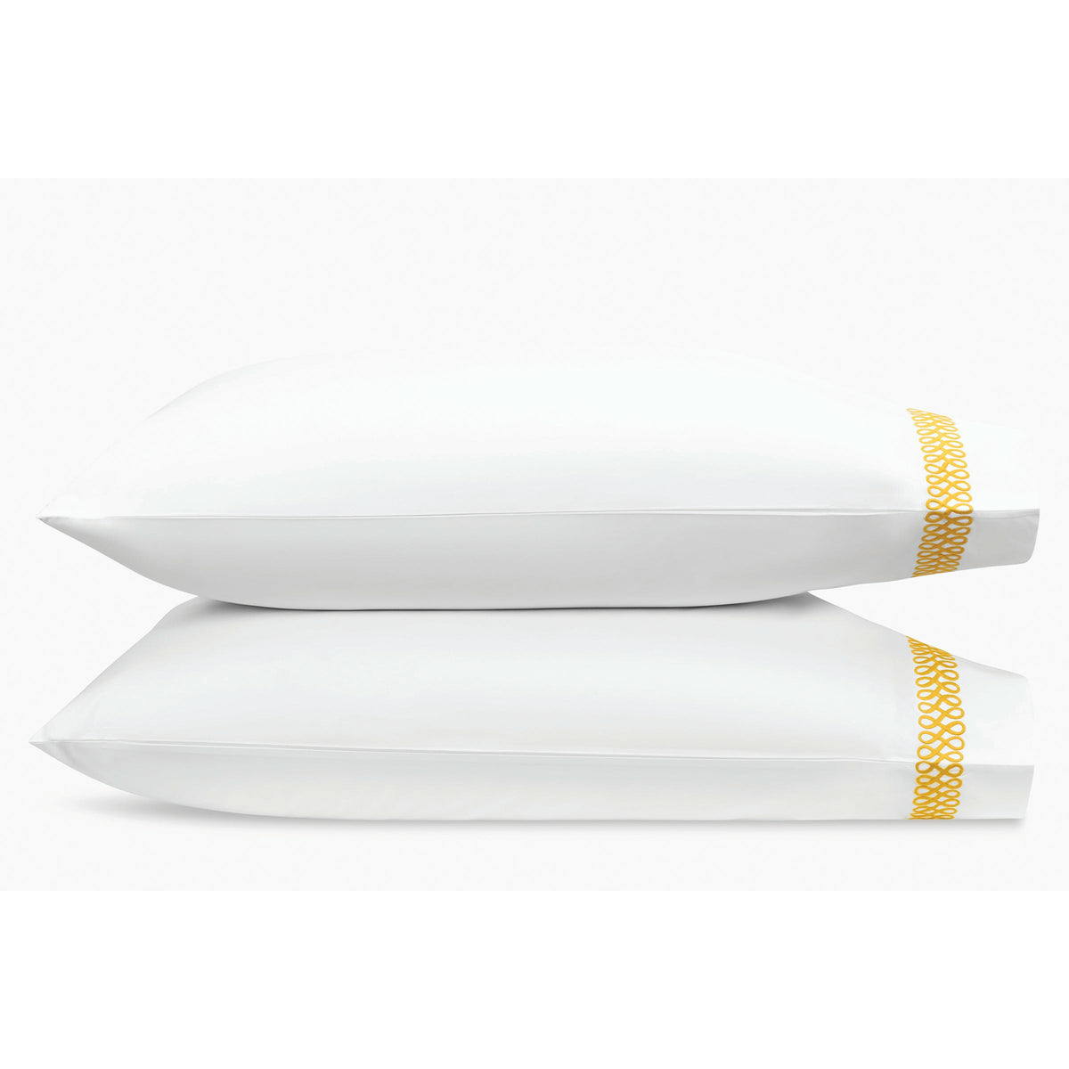 Matouk Schumacher Astor Braid Bedding Pair Of Two Pillowcases Lemon Fine Linens